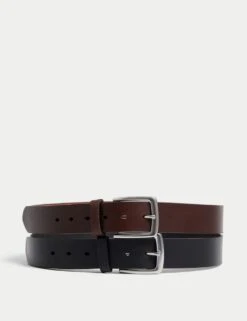 2 Pack Leather Belts -Marks And Spencer Shop 2 pack leather belts 3