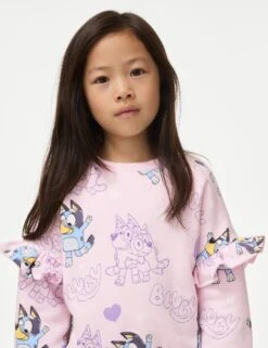 2pc Cotton Rich Bluey™ Top & Bottom Outfit (2-8 Yrs) -Marks And Spencer Shop 2pc Cotton Rich Bluey Top Bottom Outfit 2 8 Yrs 1 2