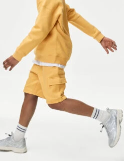 2pc Cotton Rich Sweatshirt And Shorts Set (2-16 Yrs) -Marks And Spencer Shop 2pc Cotton Rich Sweatshirt and Shorts Set 2 16 Yrs 1 2