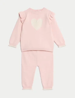 2pc Knitted Heart Outfit (7lbs-1 Yrs)