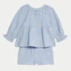 2pc Pure Cotton Embroidered Outfit (0-3 Yrs) -Marks And Spencer Shop 2pc Pure Cotton Embroidered Outfit 0 3 Yrs