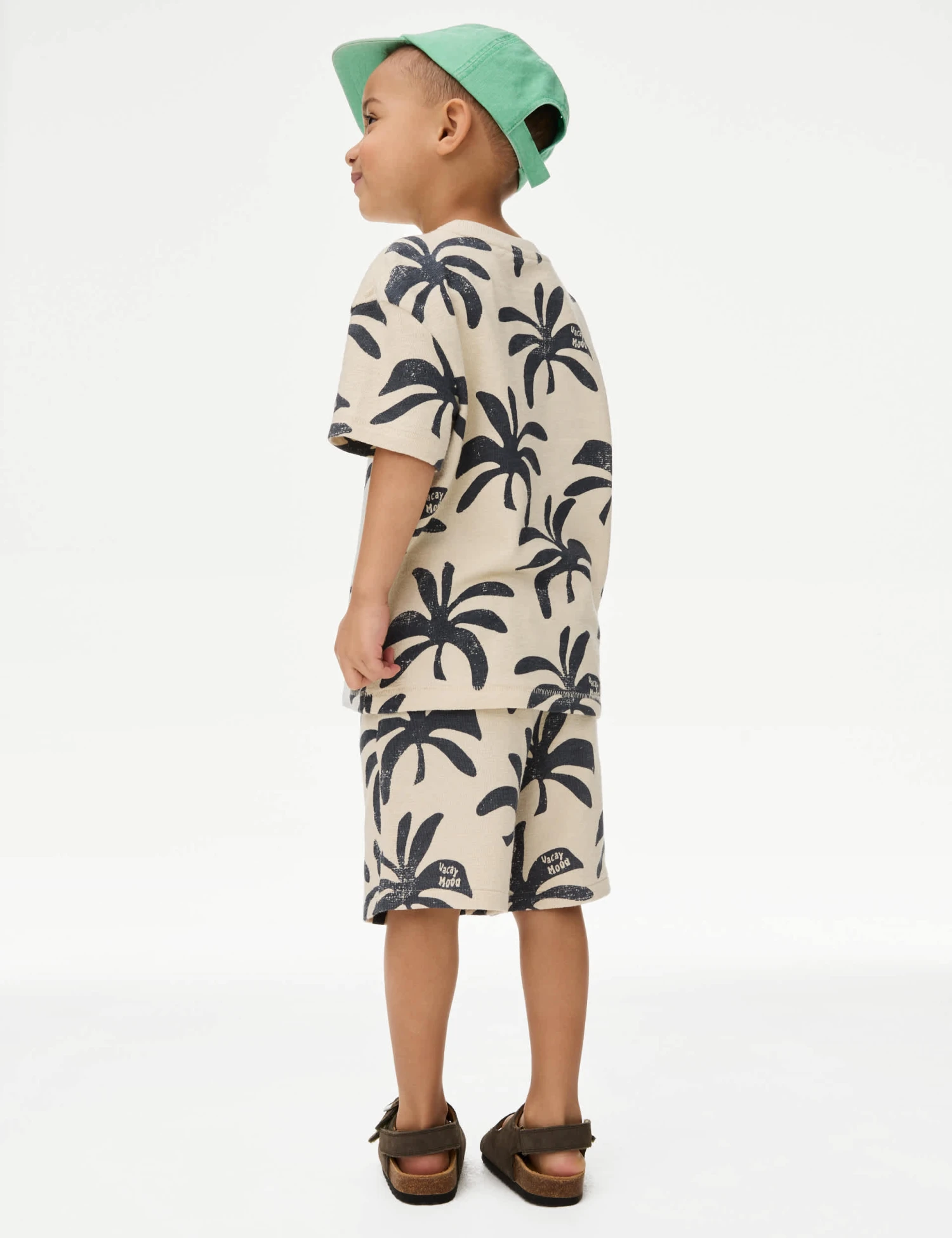 2pc Pure Cotton Palm T-shirt And Shorts Set (2-8 Yrs) 4 2pc Pure Cotton Palm T-shirt And Shorts Set (2-8 Yrs) - Image 4