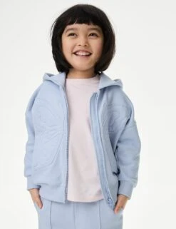 2pc Cotton Rich Butterfly Hoodie Tracksuit (2-8 Yrs) -Marks And Spencer Shop 2pc cotton rich butterfly hoodie tracksuit 2 8 yrs 1 8