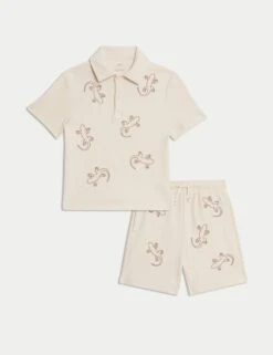 2pc Cotton Rich Top & Bottom Outfit (2-8 Yrs) -Marks And Spencer Shop 2pc cotton rich top and bottom outfit 2 8 yrs 1 6
