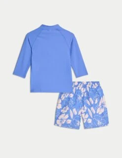 2pc Hibiscus 3/4 Sleeve Swim Set (2-8 Yrs) -Marks And Spencer Shop 2pc hibiscus long sleeve swim set 2 8 yrs 1 1