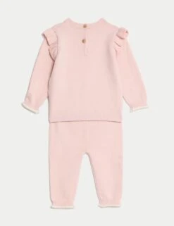 2pc Knitted Heart Outfit (7lbs-1 Yrs) -Marks And Spencer Shop 2pc knitted heart outfit 0 12 mths 1 4