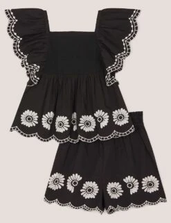 MONSOON 2pc Pure Cotton Embroidered Top & Shorts Set (3-13 Yrs) 9 MONSOON 2pc Pure Cotton Embroidered Top & Shorts Set (3-13 Yrs) -Marks And Spencer Shop 2pc pure cotton embroidered top and shorts set 3 13 yrs