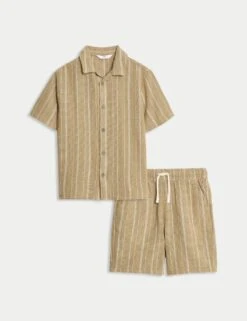 2pc Pure Cotton Shirt & Shorts Outfit (2-8 Yrs) 25 2pc Pure Cotton Shirt & Shorts Outfit (2-8 Yrs) -Marks And Spencer Shop 2pc pure cotton shirt and shorts outfit 2 8 yrs 1 5