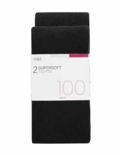2pk 100 Denier Supersoft Opaque Tights -Marks And Spencer Shop 2pk 100 denier supersoft opaque tights