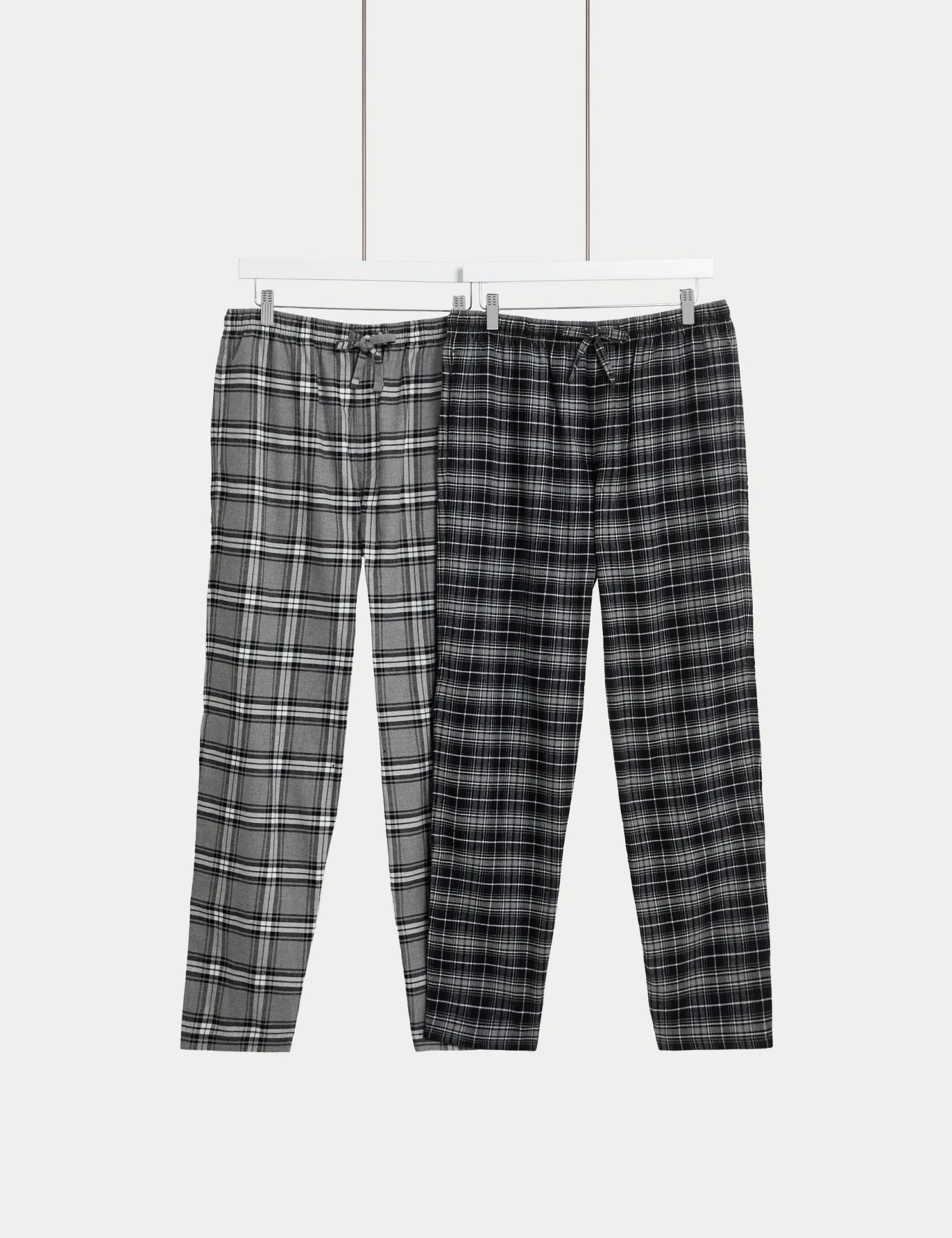2pk Brushed Cotton Checked Pyjama Bottoms 1 2pk Brushed Cotton Checked Pyjama Bottoms