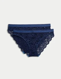2pk Cleo Lace Bikini Knickers