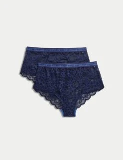 2pk Cleo Lace High Rise Knicker Shorts