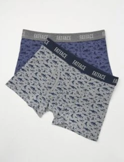 2pk Cotton Rich Shark Boxers