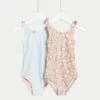 2pk Print Bow Swimsuit (2-8 Yrs) -Marks And Spencer Shop 2pk Print Bow Swimsuit 2 8 Yrs