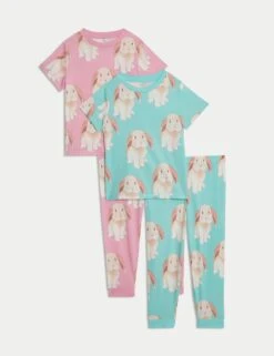 2pk Pure Cotton Bunny Pyjama Sets (1-8 Yrs)