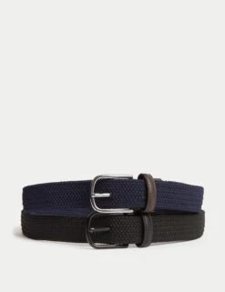 2pk Stretch Woven Active Waist Belts