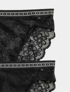 2pk Cleo Lace High Waisted High Leg Knickers -Marks And Spencer Shop 2pk cleo lace high waisted high leg knickers 16