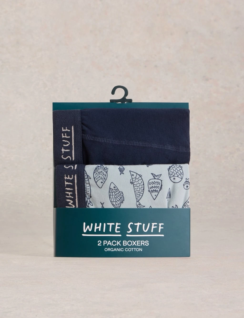 WHITE STUFF 2pk Cotton Rich Fish Boxers 6 WHITE STUFF 2pk Cotton Rich Fish Boxers - Image 6