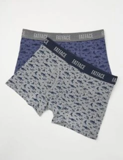2pk Cotton Rich Shark Boxers -Marks And Spencer Shop 2pk cotton rich shark boxers 3