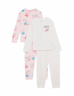 2pk Pure Cotton Peppa Pig™ Pyjamas (1-7 Yrs) -Marks And Spencer Shop 2pk pure cotton peppa pig pyjamas 1 7 yrs