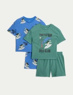 2pk Pure Cotton Turtle Pyjama Sets (1-8 Yrs) -Marks And Spencer Shop 2pk pure cotton turtle pyjama sets 1 8 yrs 1 1