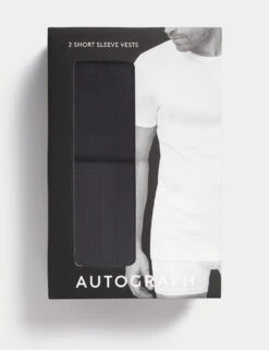 2pk Supima® Cotton Drop Needle Vest Box -Marks And Spencer Shop 2pk supima cotton richdropneedle vests 3