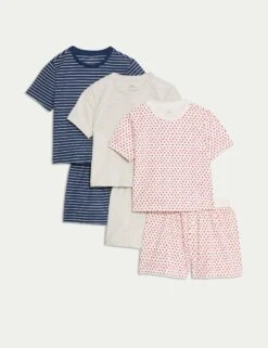 3pk Cotton Rich Fruit Striped Pyjama Sets (6-16 Yrs)