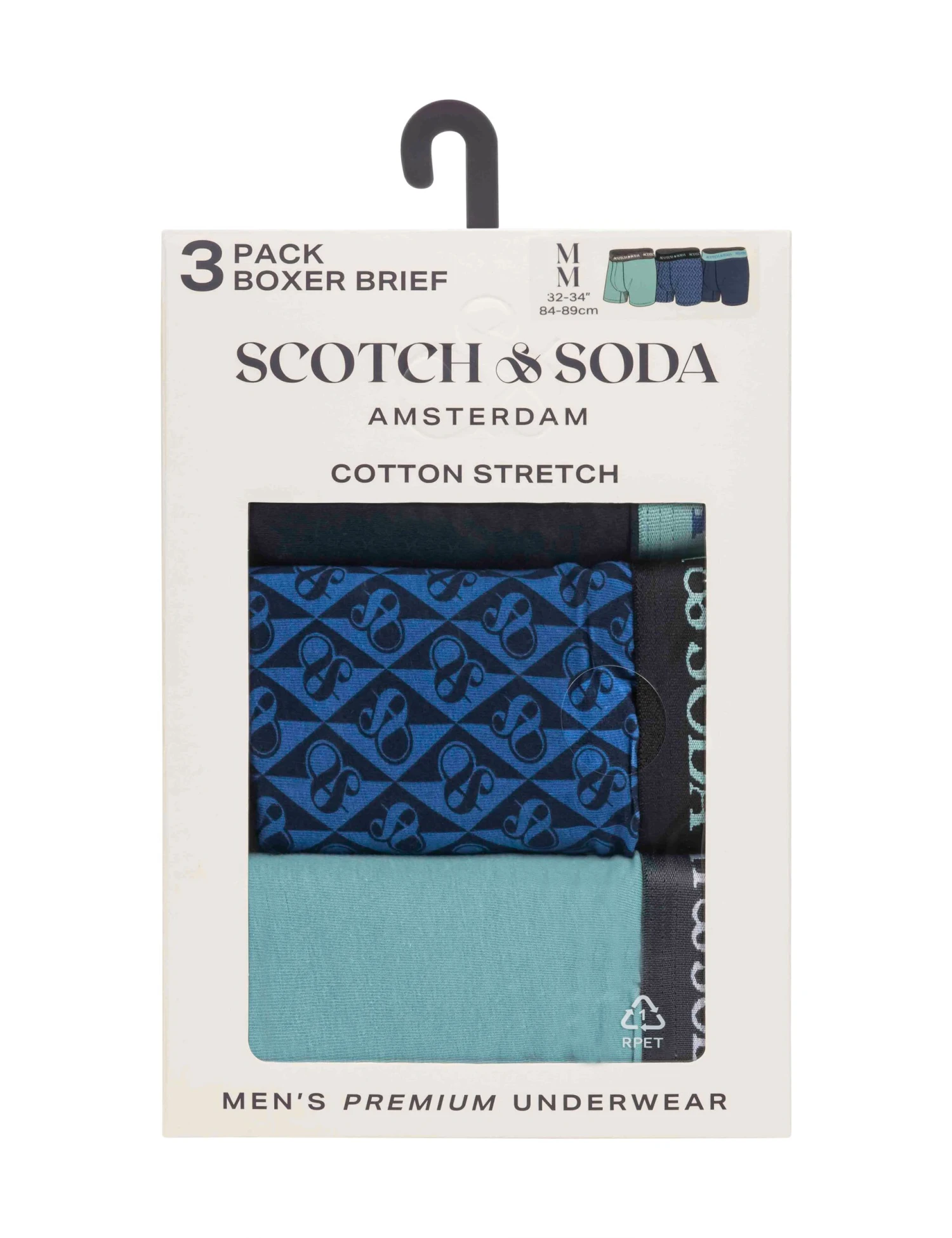 Scotch & Soda 3pk Cotton Rich Patterned Boxers 2 Scotch & Soda 3pk Cotton Rich Patterned Boxers - Image 2