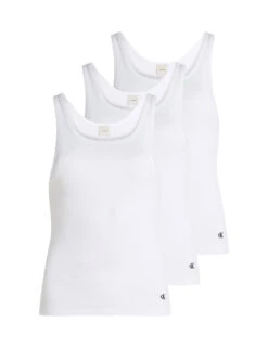 Calvin Klein 3pk Essentials Pure Cotton Rib Lounge Vests