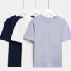 3pk Pure Cotton Plain T-Shirts (2-8 Yrs)