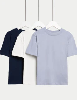 3pk Pure Cotton Plain T-Shirts (2-8 Yrs)