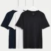 3pk Pure Cotton V-Neck T-Shirts -Marks And Spencer Shop 3pk Pure Cotton V Neck T Shirts