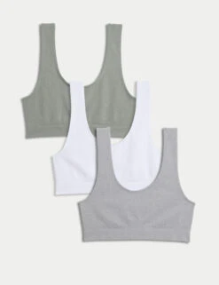 3pk Seamless Non Wired Crop Tops