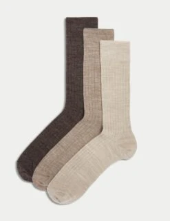 3pk Lambswool Rich Socks 24 3pk Lambswool Rich Socks -Marks And Spencer Shop 3pk lambswool socks 4