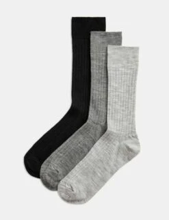 3pk Lambswool Rich Socks 28 3pk Lambswool Rich Socks -Marks And Spencer Shop 3pk lambswool socks 7