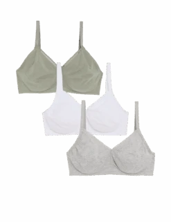 3pk Non Wired Full Cup Bras -Marks And Spencer Shop 3pk non wired full cup bras 1