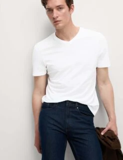 3pk Pure Cotton V-Neck T-Shirts 24 3pk Pure Cotton V-Neck T-Shirts -Marks And Spencer Shop 3pk pure cotton v neck t shirts 9