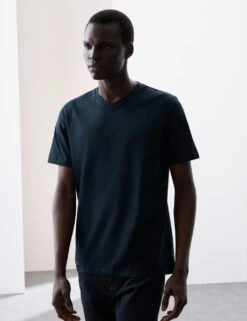 3pk Pure Supima® Cotton V-neck T-Shirts -Marks And Spencer Shop 3pk pure supima cotton v neck t shirts 14