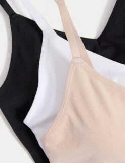 3pk Seamless Non Wired Bralettes -Marks And Spencer Shop 3pk seamless non wired bralettes 15