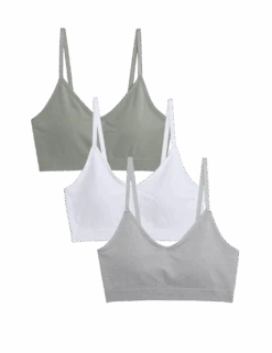3pk Seamless Non Wired Bralettes -Marks And Spencer Shop 3pk seamless non wired bralettes