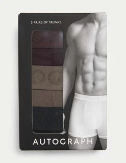 3pk Supima® Cotton Modal Supersoft Trunk Box -Marks And Spencer Shop 3pk supima cotton blend trunks 5