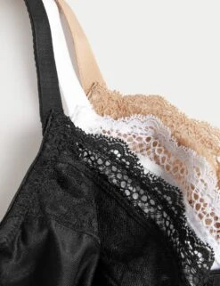 3pk Wired Full Cup Minimiser Bras C-H -Marks And Spencer Shop 3pk wired full cup minimiser bras 1