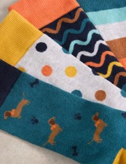 WHITE STUFF 4pk Patterned Cotton Rich Socks 11 WHITE STUFF 4pk Patterned Cotton Rich Socks -Marks And Spencer Shop 4pk Patterned Cotton Rich Socks 3