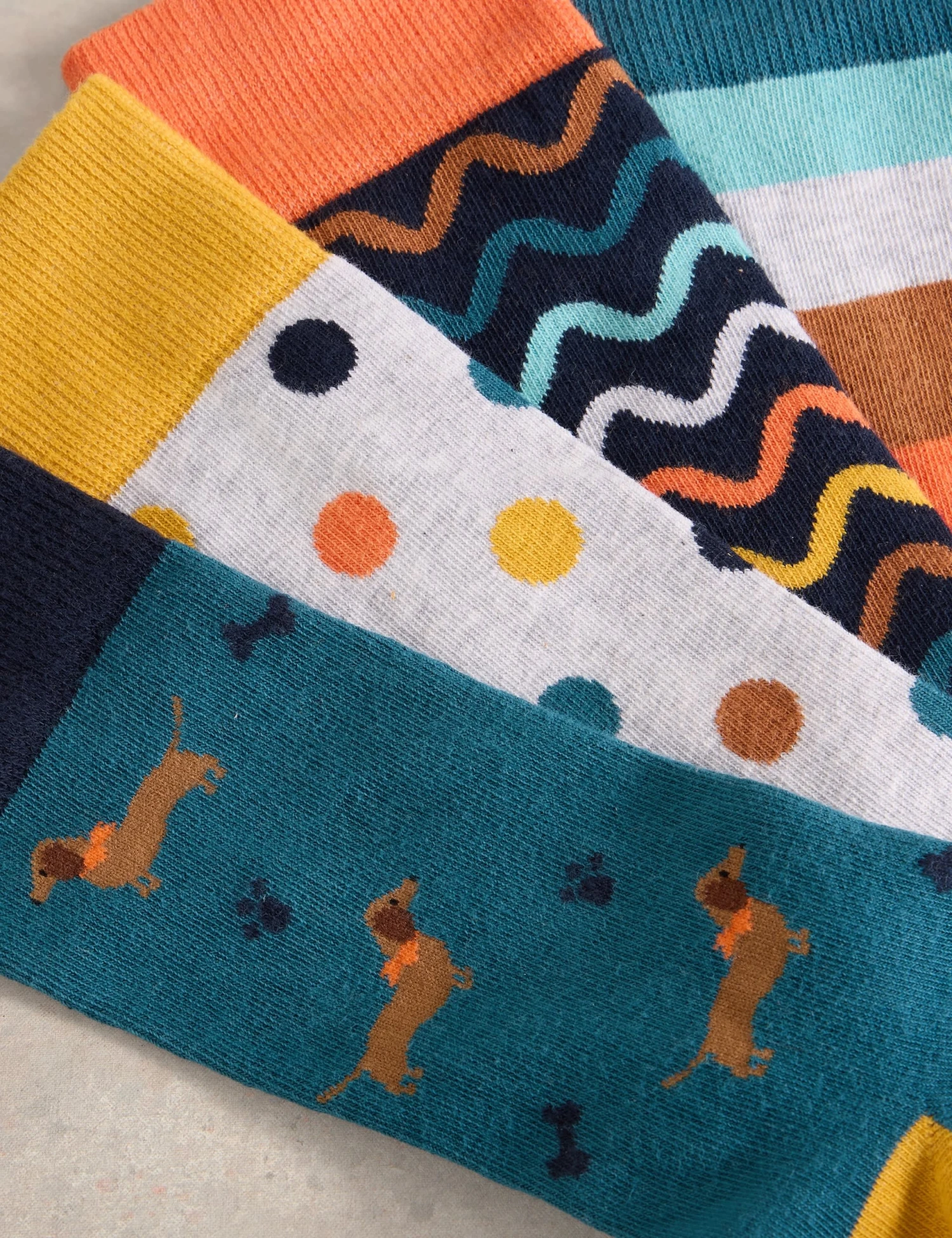 WHITE STUFF 4pk Patterned Cotton Rich Socks 4 WHITE STUFF 4pk Patterned Cotton Rich Socks - Image 4