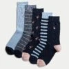 5pk Cool & Fresh™ Flamingo Cotton Rich Socks -Marks And Spencer Shop 5pk Cool Fresh Flamingo Cotton Rich Socks