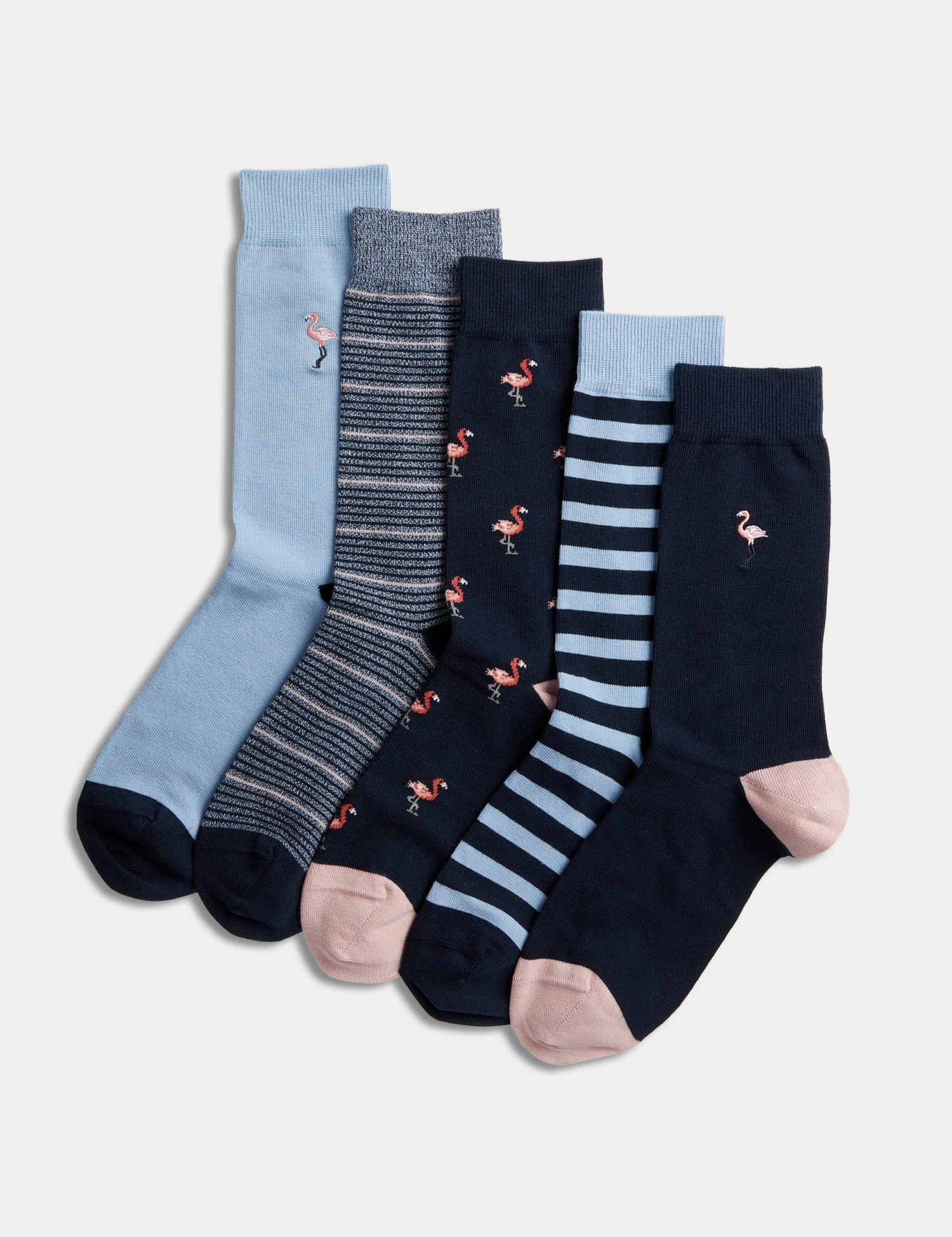 5pk Cool & Fresh™ Flamingo Cotton Rich Socks 1 5pk Cool & Fresh™ Flamingo Cotton Rich Socks