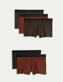 5pk Microskin Geometric Printed Hipsters -Marks And Spencer Shop 5pk Microskin Geometric Printed Hipsters 2