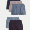 5pk Pure Cotton Geometric Print Woven Boxers -Marks And Spencer Shop 5pk Pure Cotton Geometric Print Woven Boxers