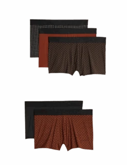 5pk Microskin Geometric Printed Hipsters -Marks And Spencer Shop 5pk microskin geometric printed hipsters