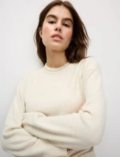 Air-Yarn Embellished Crew Neck Jumper